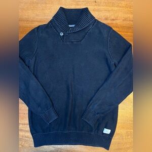 Men’s Selected Homme Heritage Knit Cotton Shawl Collar Size L Black